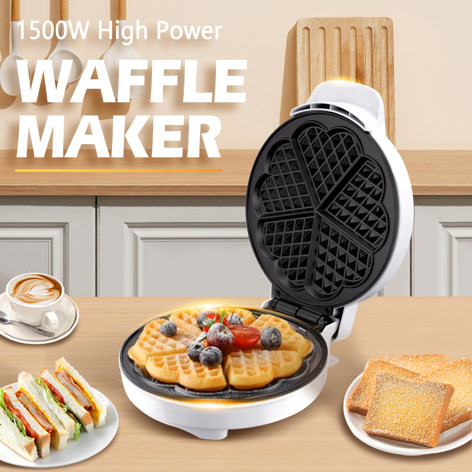 Mini Pancake Griddle - Breakfast Waffle Molds Egg Cake Oven