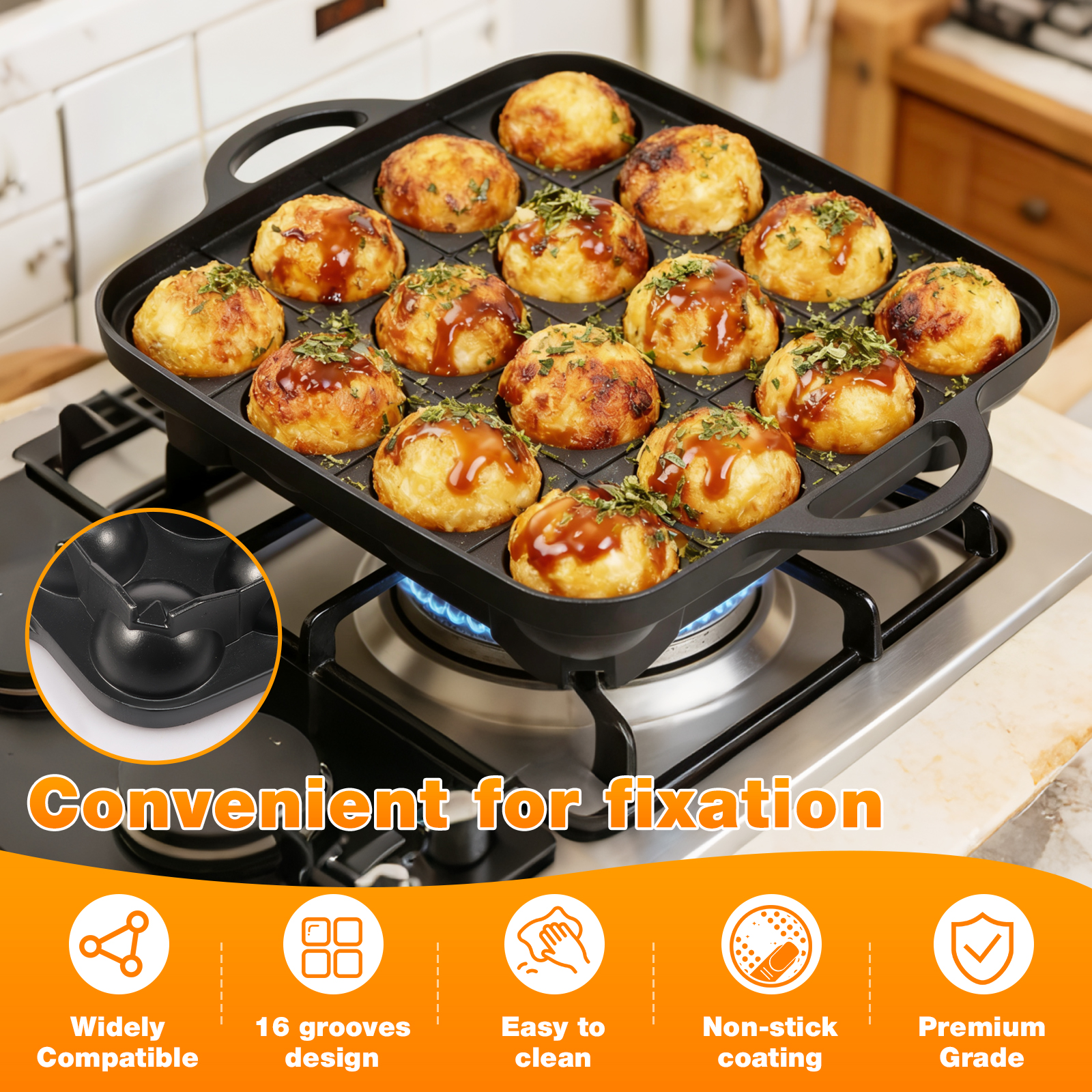 Takoyaki Pan Nonstick Japanese - огляд і ціна Takoyaki Grill Plate