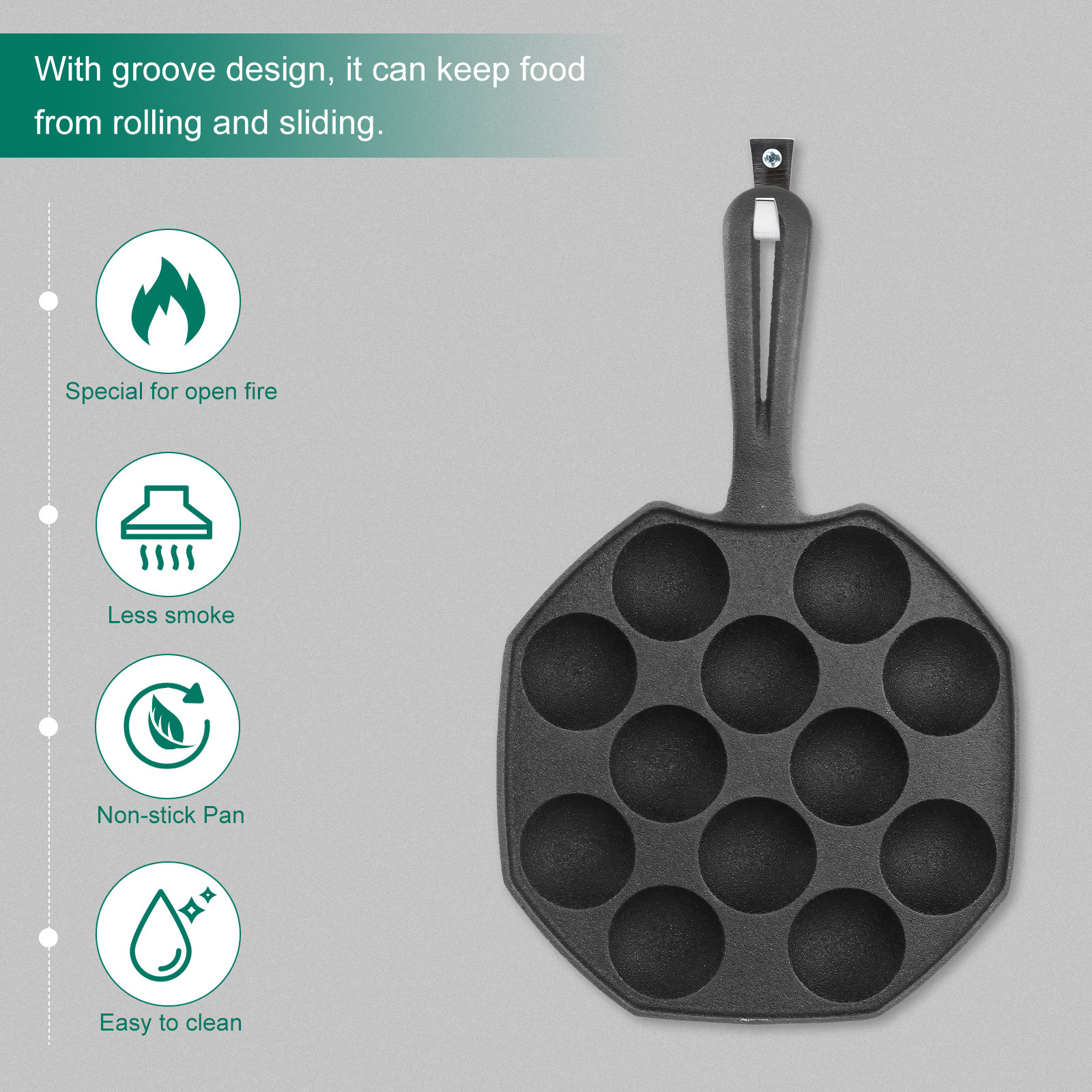 12 Molds Cast Iron Takoyaki Pa - огляд і ціна Takoyaki Grill Plate
