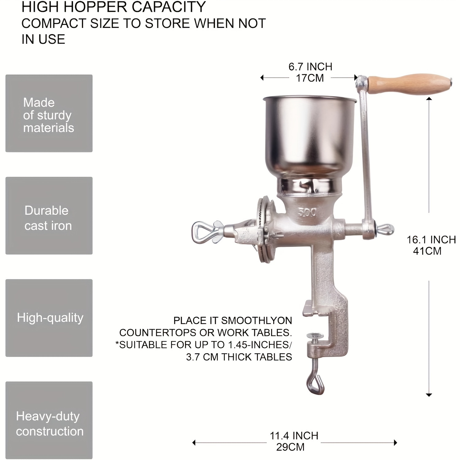 High Hopper Grain Mill Cast Ir - огляд і ціна Cast Iron Corn