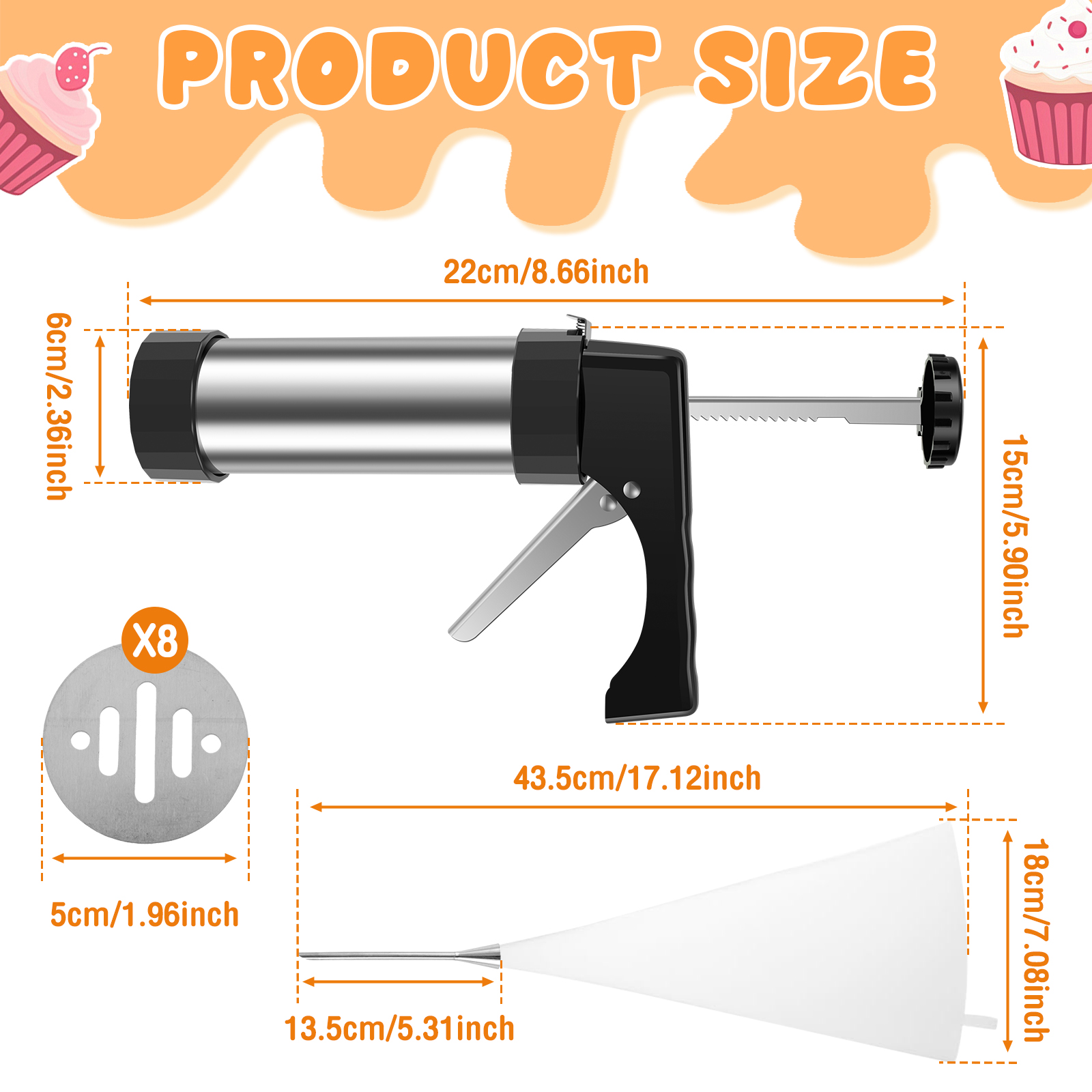 Stainless Steel Cookie Gun Chu - огляд і ціна Churros Maker Gun