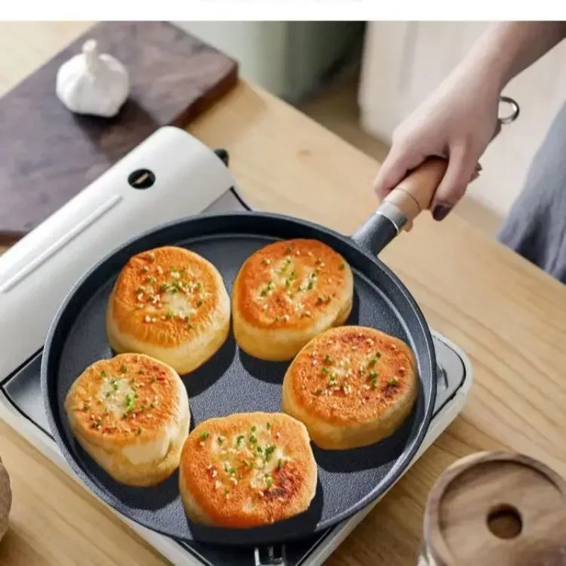 2026 Thick cast iron flat bott - огляд і ціна Danish Pancake Pan