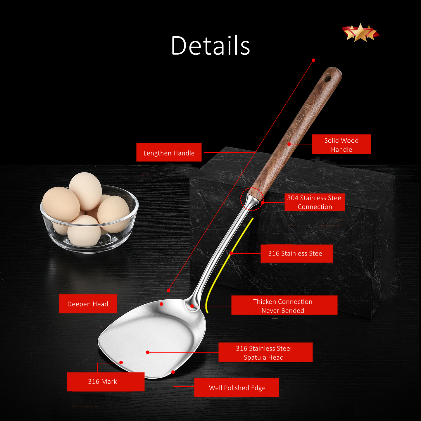 LFGB Certification 316 Stainle - огляд і ціна Okonomiyaki Spatula
