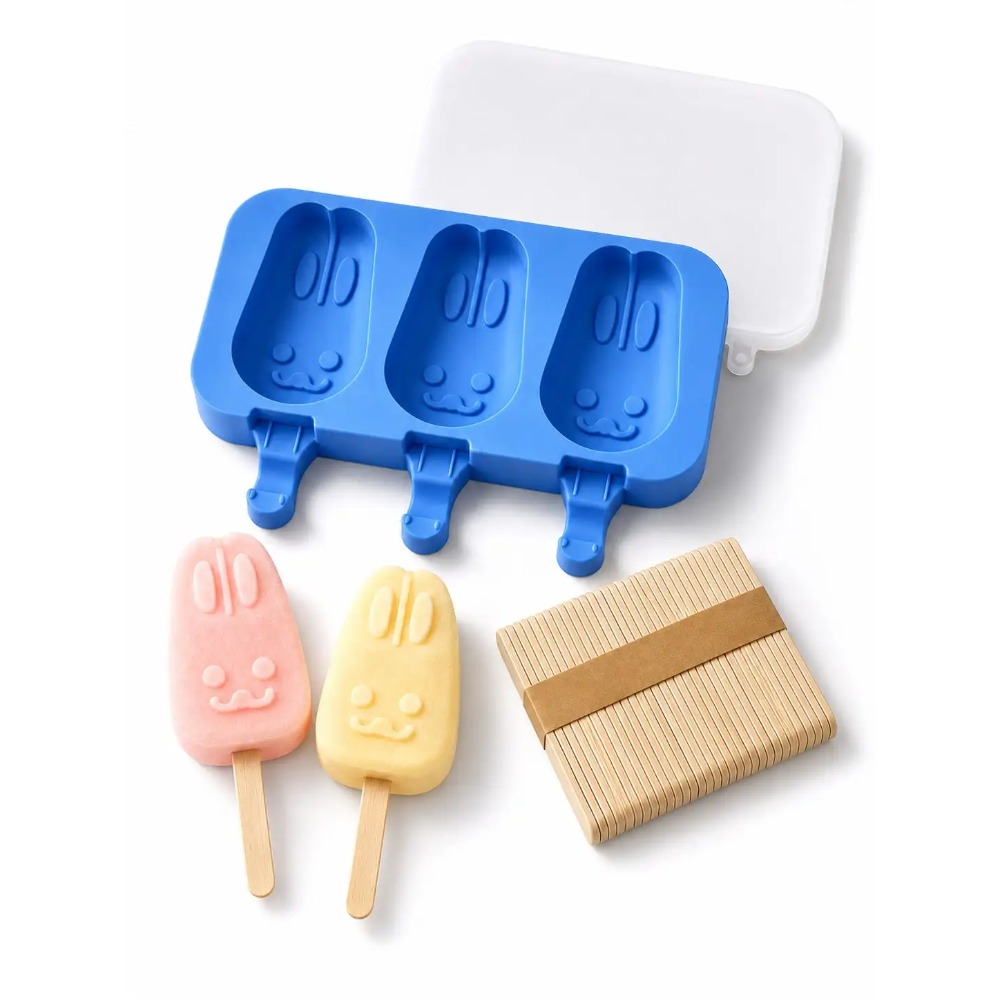 1pc 3-Cavity Silicone Popsicle - огляд і ціна Bunny Cake Mold