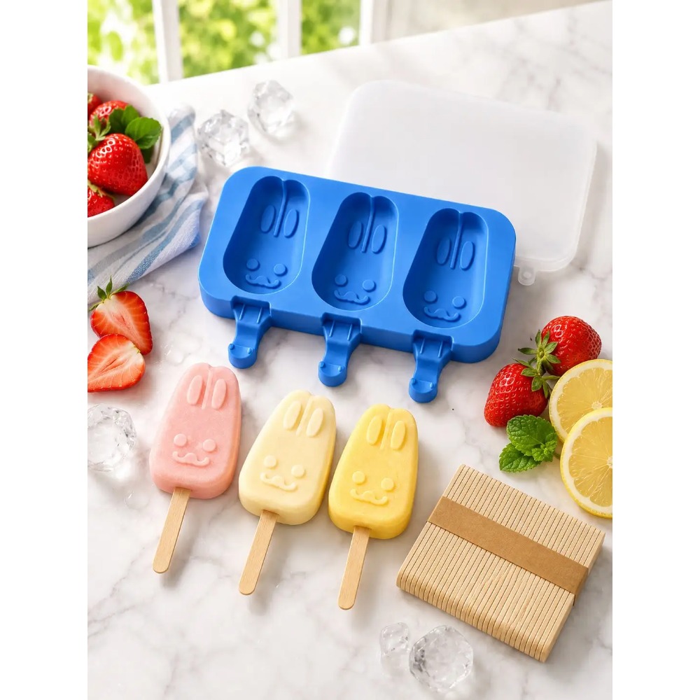 1pc 3-Cavity Silicone Popsicle - огляд і ціна Bunny Cake Mold