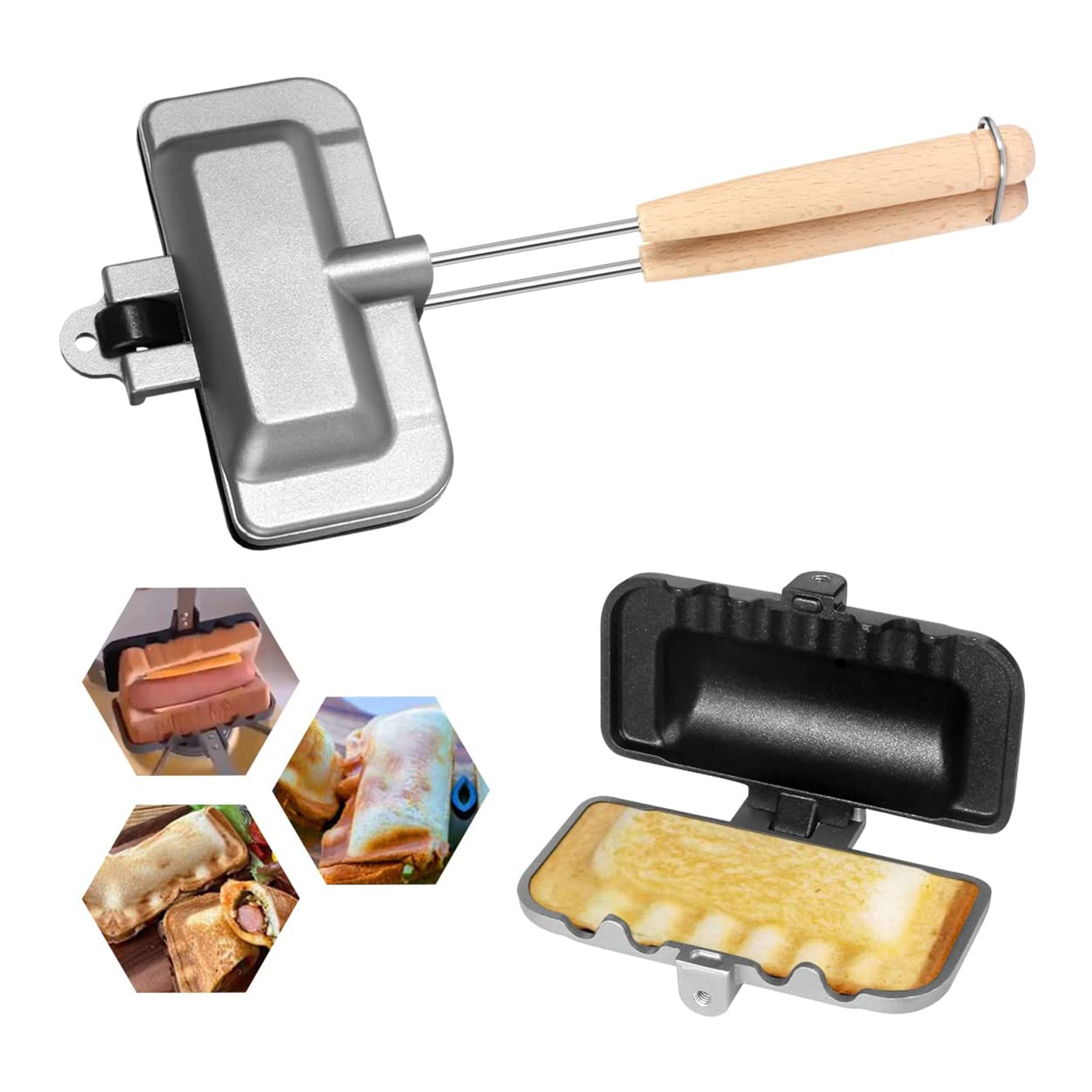 Double-Sided Sandwich Pan Non  - огляд і ціна Hot Dog Press