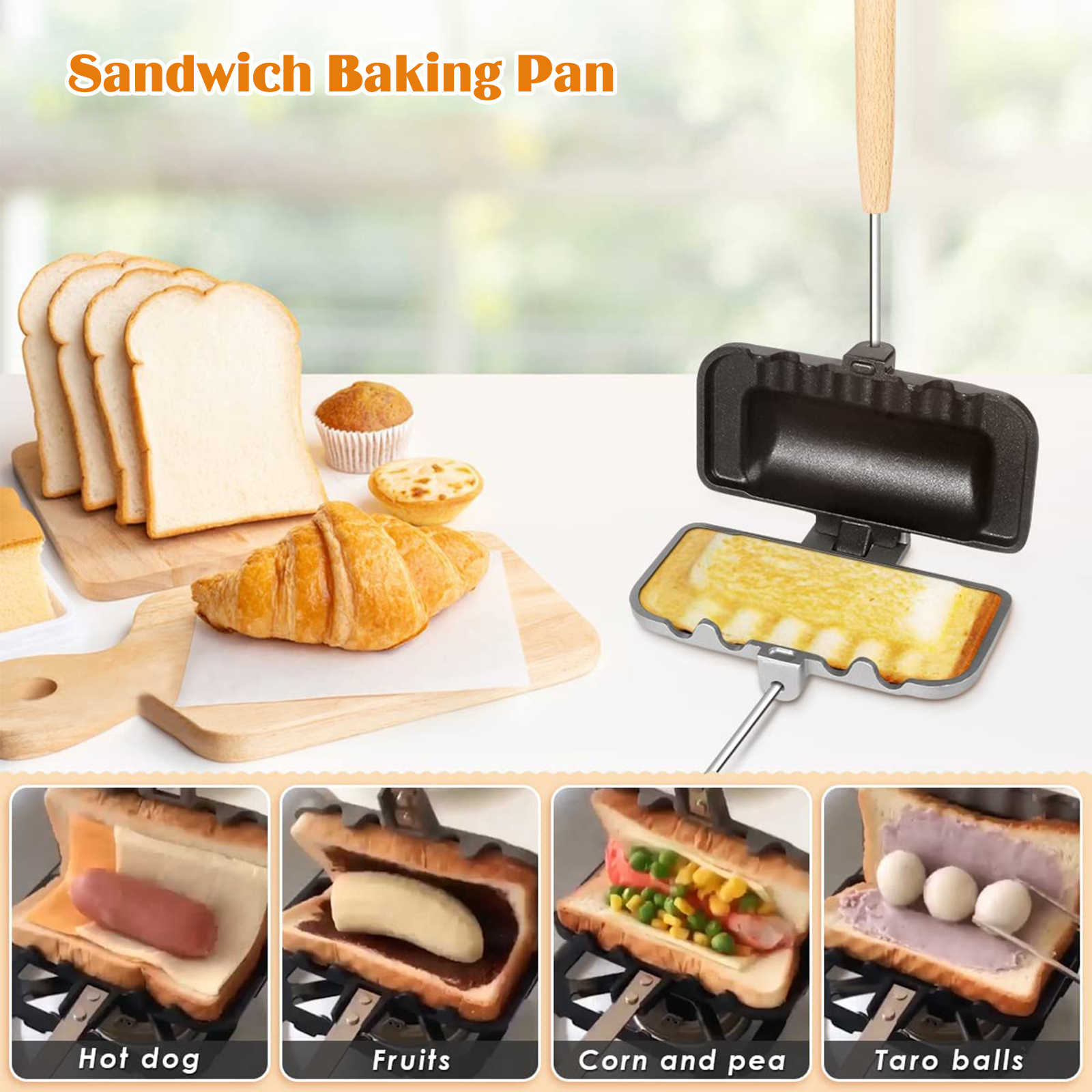 Double-Sided Sandwich Pan Non  - огляд і ціна Hot Dog Press