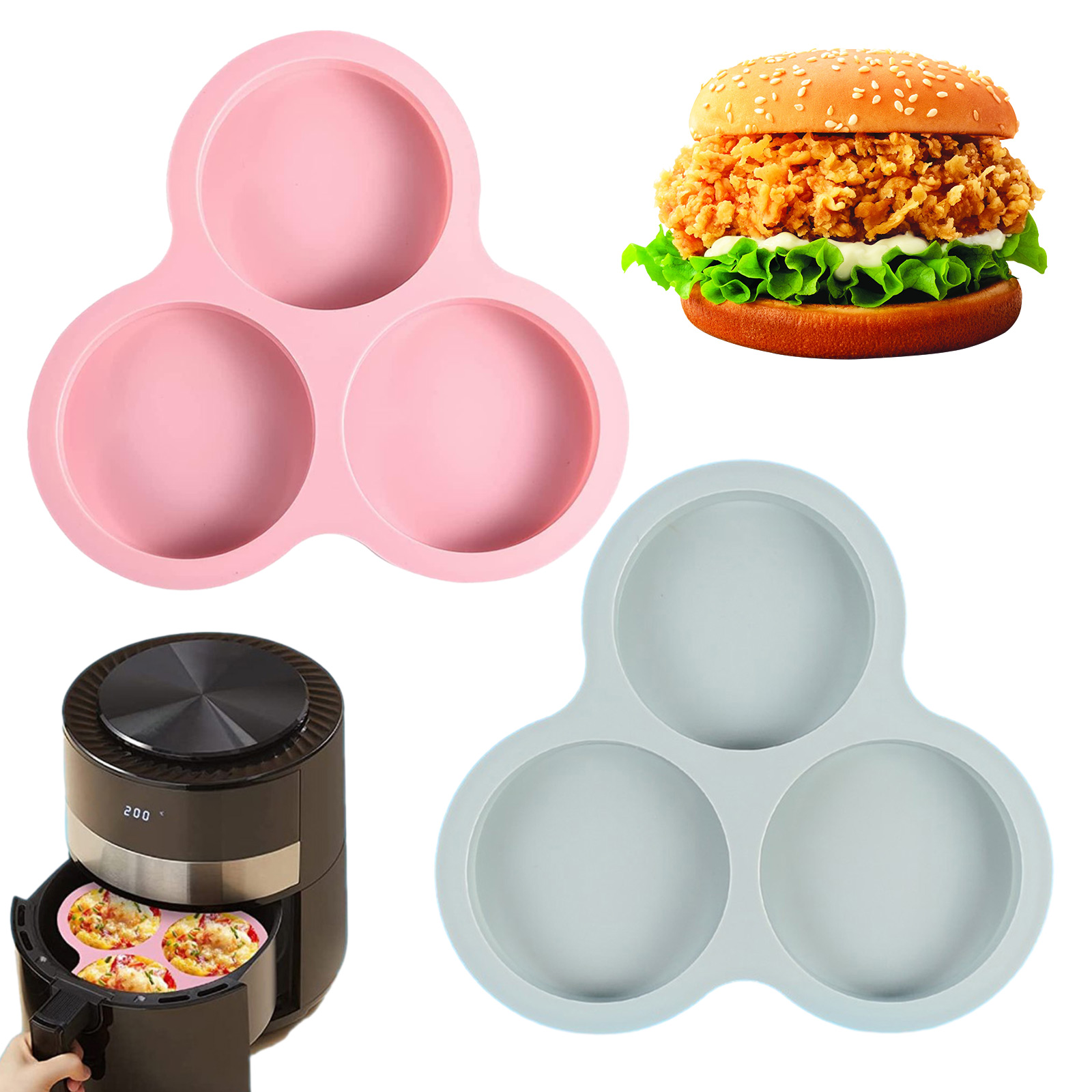 1/2pcs Silicone Air Fryer Egg  - огляд і ціна Egg Waffle Pan