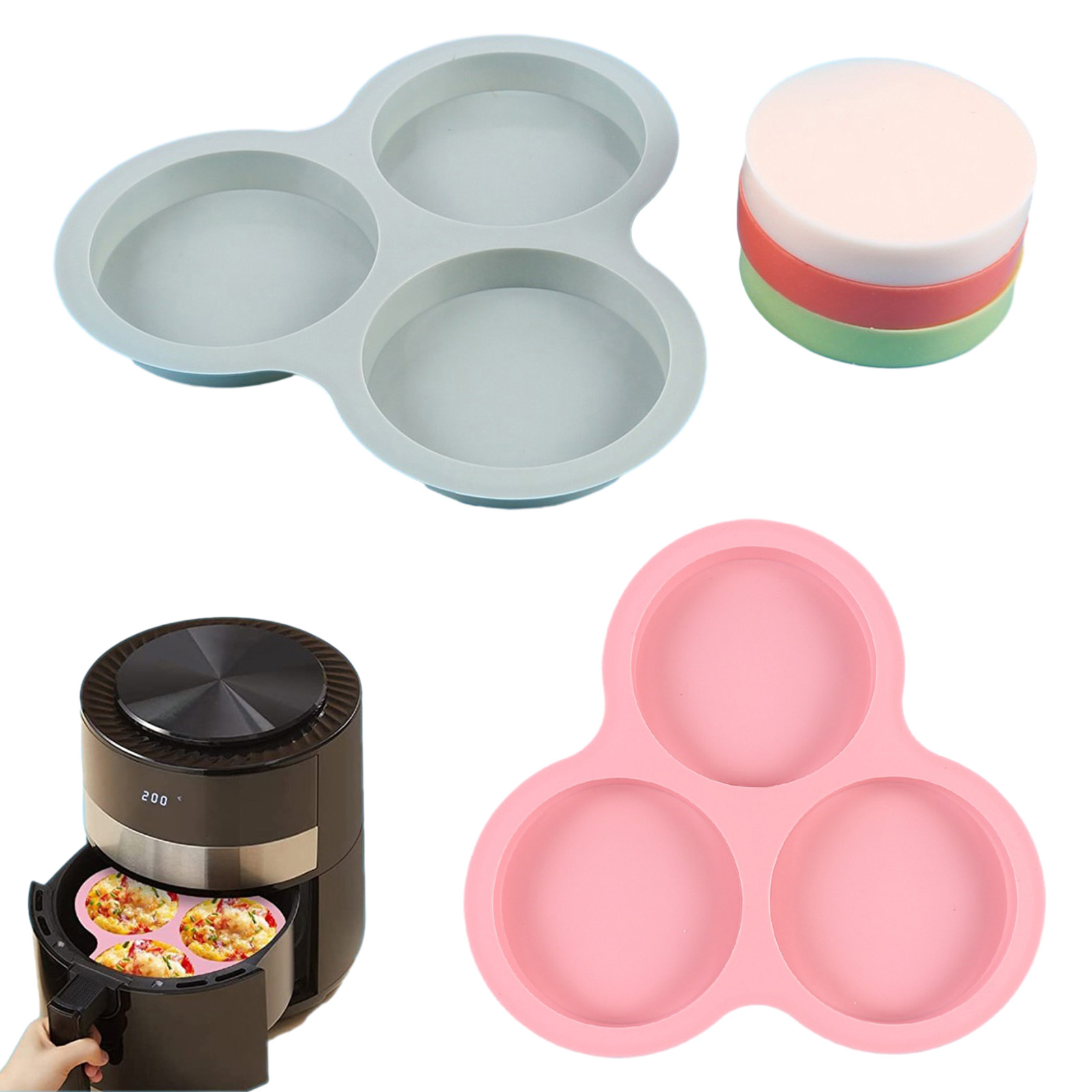 1/2pcs Silicone Air Fryer Egg  - огляд і ціна Egg Waffle Pan