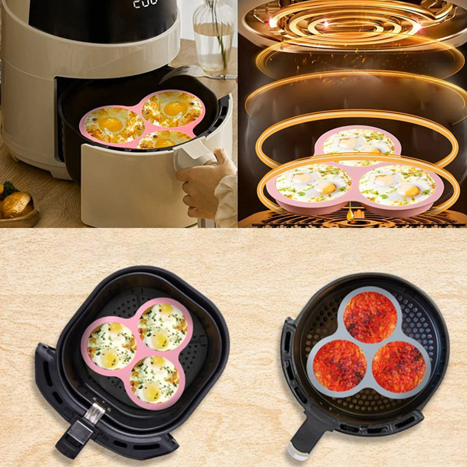 1/2pcs Silicone Air Fryer Egg  - огляд і ціна Egg Waffle Pan