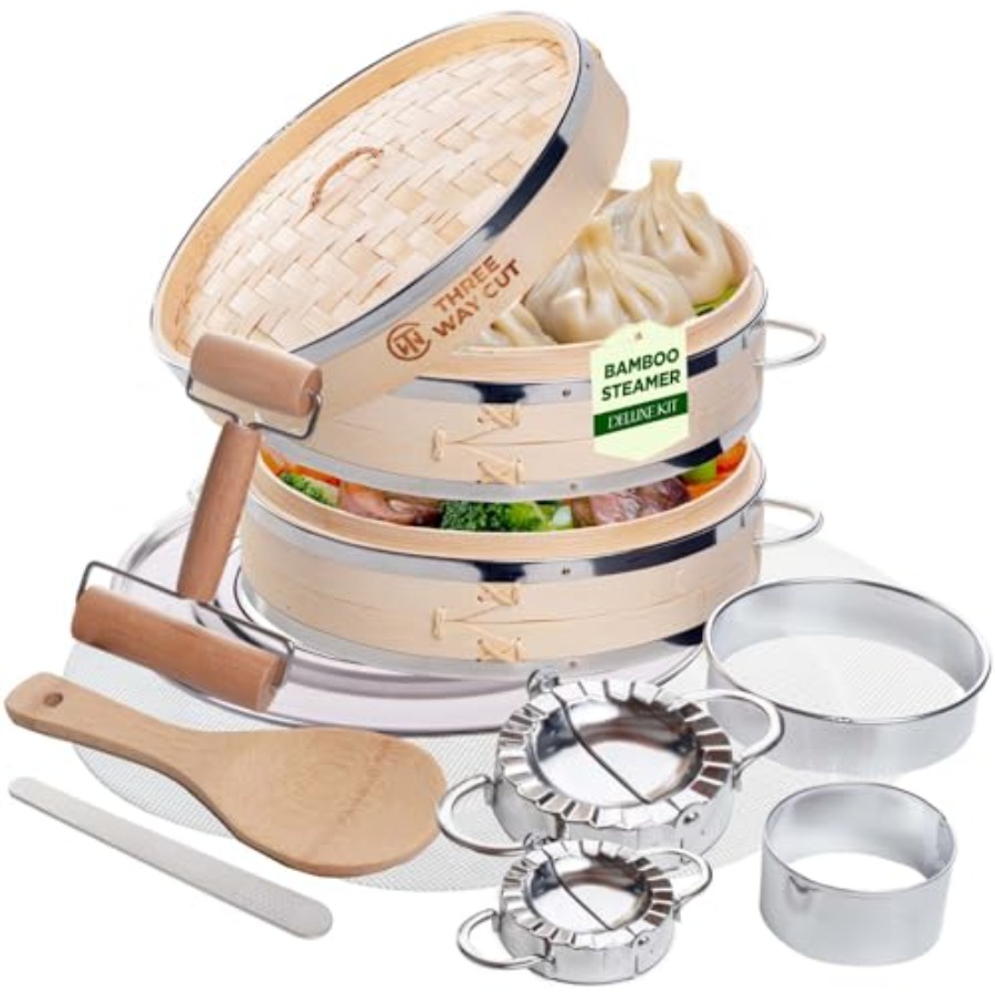 2-tier 10 Bamboo Steamer with  - огляд і ціна Bao Steamer Bamboo