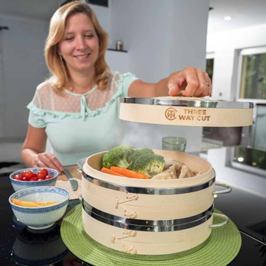 2-tier 10 Bamboo Steamer with  - огляд і ціна Bao Steamer Bamboo