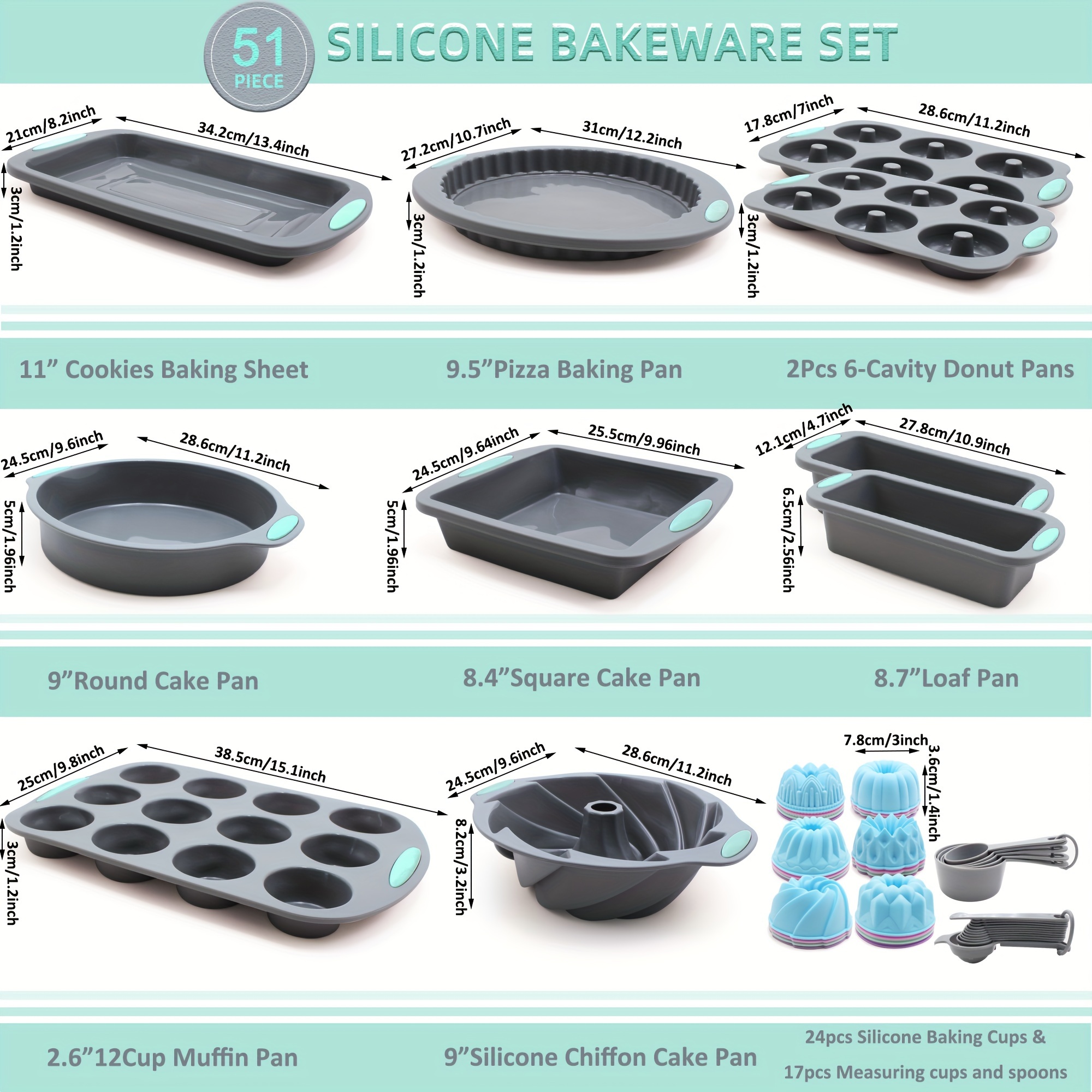 51 Pieces Silicone Baking Pan  - огляд і ціна Donut Mold Silicone