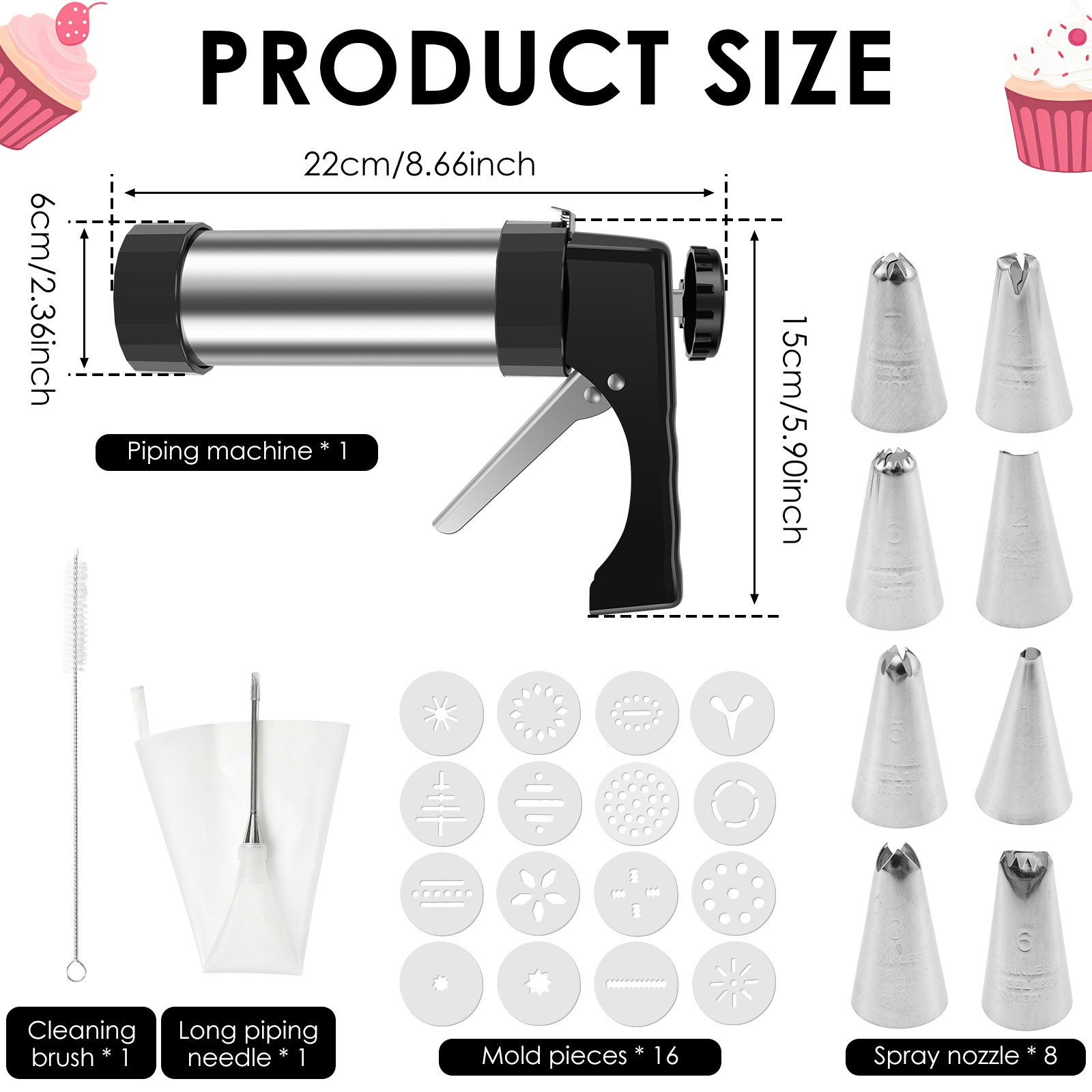 Stainless Steel Cookie Gun Chu - огляд і ціна Churros Maker Gun